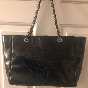 SOLD Chanel black patent leather tote